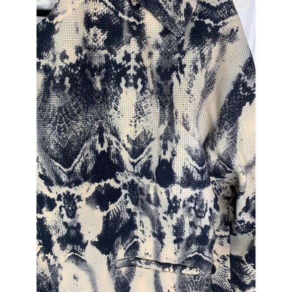 Venus Womens Snake Print Blazer Jacket Size 12 Beige & Black Textured - Picture 4 of 7